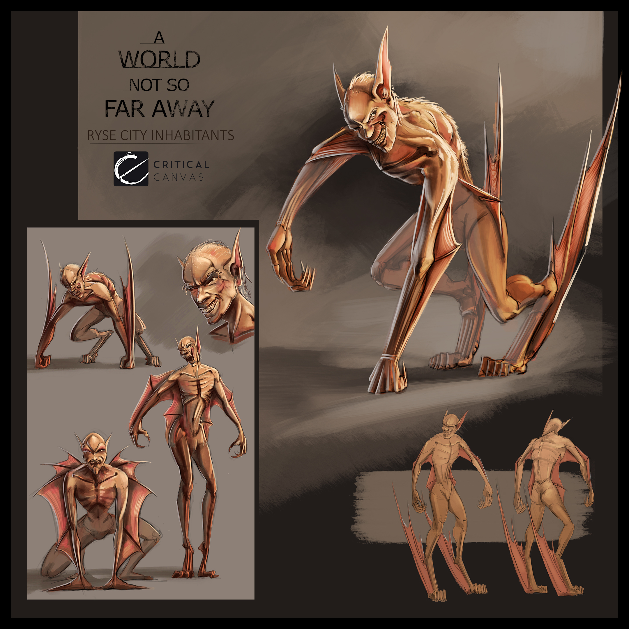 Concept game art illustration character sheet