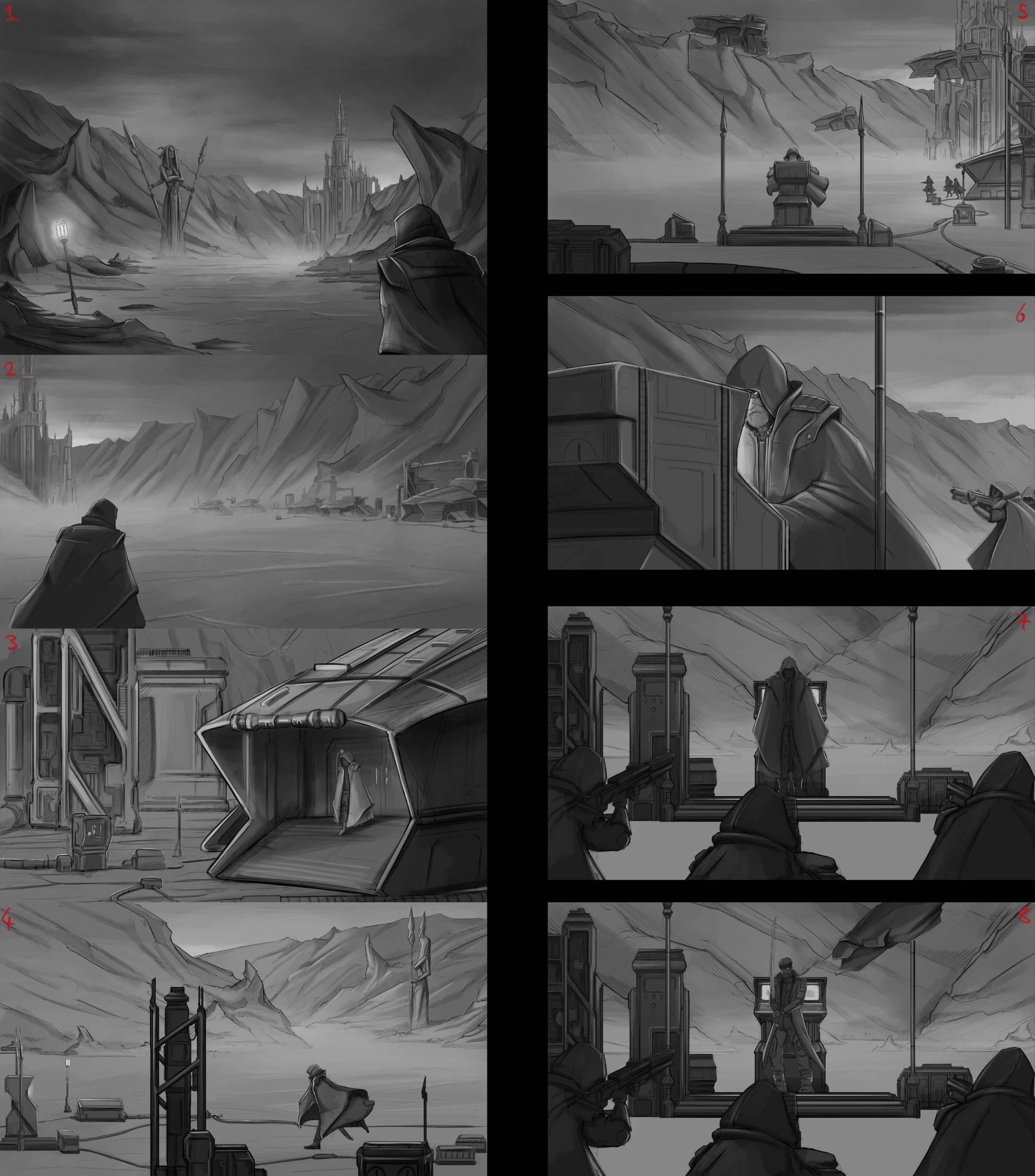 Scifi game storyboarding