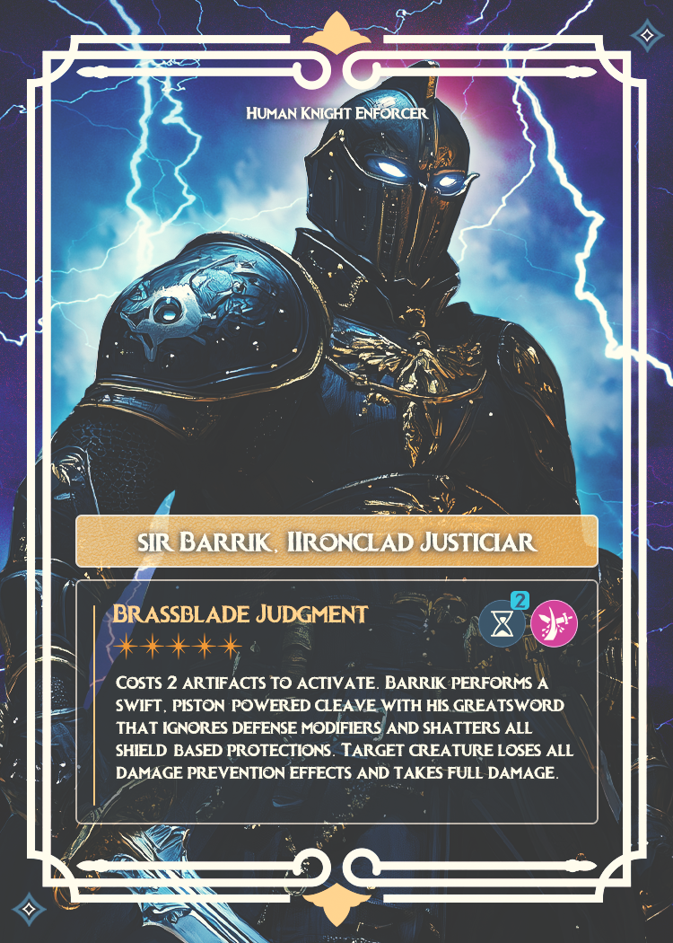 Steampunk card game artwork